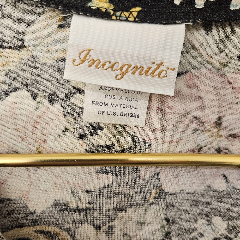 Vintage - Incognito Floral Top w Zipper - Size L- NWOT - Picture 2 of 8